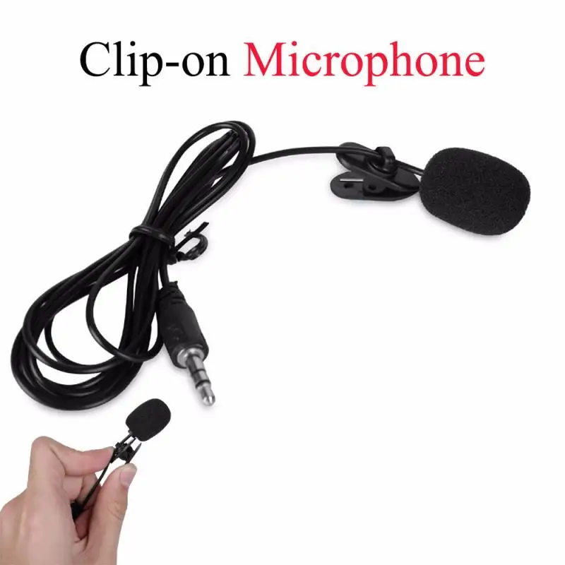 Mini Portable 1.5m Clip-on Microphone Condenser Lavalier Tie Clip Microphone For Audio Studio Wired Mic For PC Laptop (no Phone)