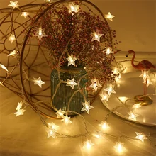 

1m/3m/5m LED Star String Lights Christmas Garland Battery Powered Wedding Party Curtain String Fairy Light For Home Decor 2022