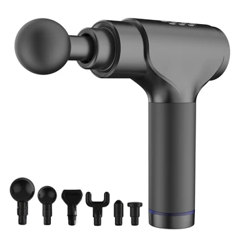 

EM16 Electric Silent Vibration Massager, Muscle Relaxation Fitness Fascia Massager, with 6 Massage Heads(US Plug)