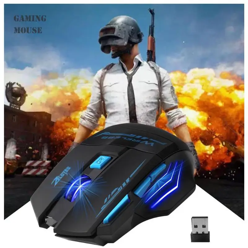 ZELOTES F-14, игровая мышь F14, USB, 2,4 ГГц, беспроводная, 2400 dpi, 7 кнопок, светодиодный, оптическая компьютерная мышь для ПК, ноутбука, геймера, Мыши Mause