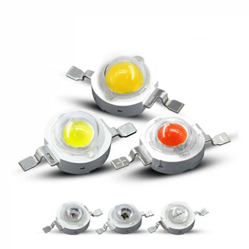 Free Shipping 10pcs 1W 3W 5W High Power LED Chip Lamp Bulbs SMD Diodes Warm Cold White Red Green Blue Yellow Grow Light Beads