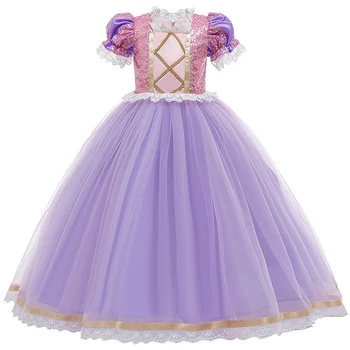 

Princess queen role Anna ansa as party long Sequin dress Princess Baby's first birthday party cake Cape embroidery dress