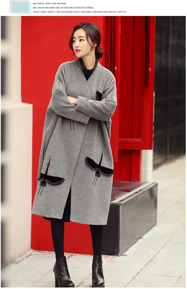 Женские зимние пальто средней длины корейские двухсторонние Пальто осенние повседневные Модные свободные большие размеры серые женские куртки SS669