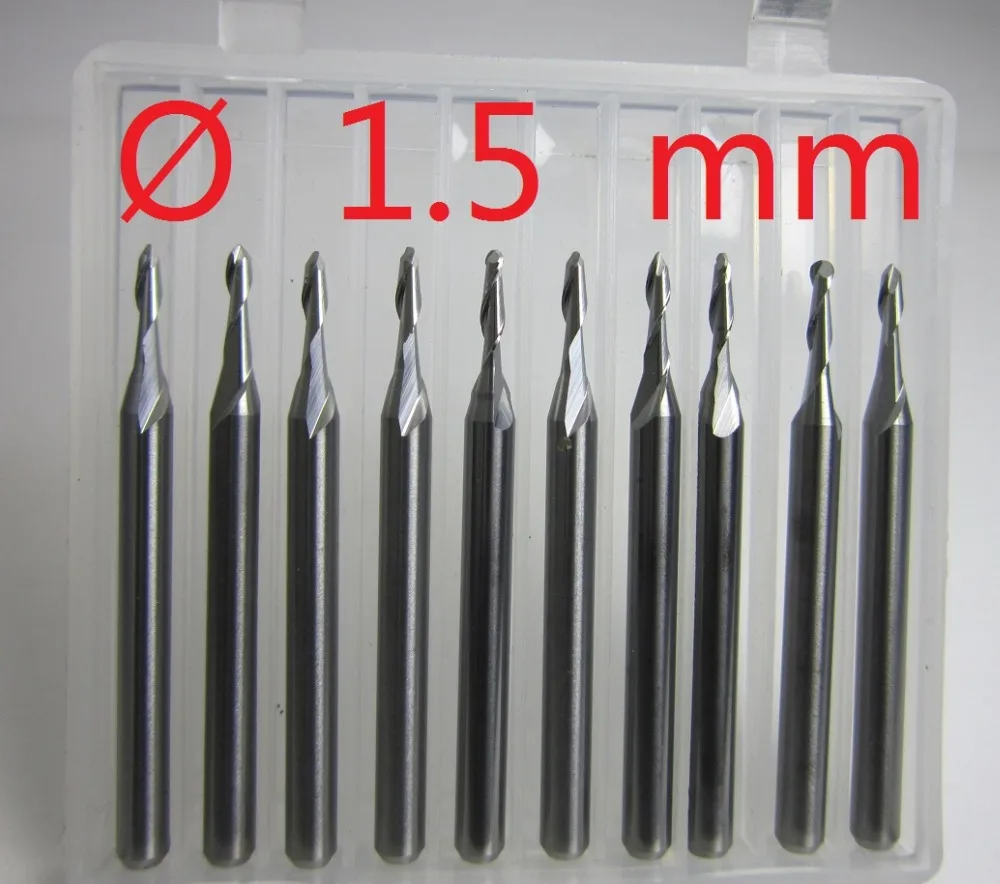 for wood working set diameter 1mm 1.5mm 2.0mm 2.5mm 3.175mm Carbide Ball Nose End Mill CNC Engraving Router bits milling cutter