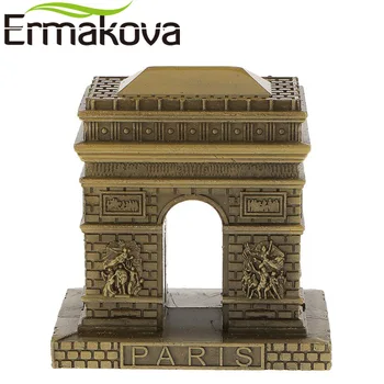 

ERMAKOVA Metal Paris Triumphal Arch Figurine Arc de Triomphe Statue Famous Landmark Building Architecture Home Office Decoration