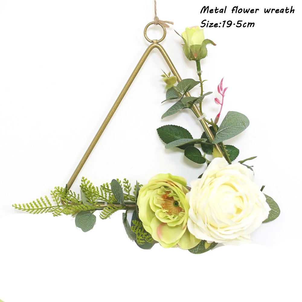 LAPHIL венок из искусственных цветов Свадебный букет металлическое железное кольцо свадебный цветок гирлянда домашний декор поддельные цветы невесты Цветочные обручи - Цвет: Style 4
