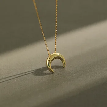 

Real sterling 925 silver moon pendant necklace women accessories, minimalist best friends gift woman necklaces fashion jewelry