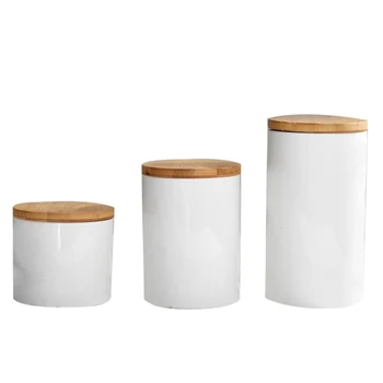 

Food Storage Jar,Ceramic Food Storage Jar with Airtight Seal Bamboo Lid Modern Design White Ceramic Food Storage Canister for Se