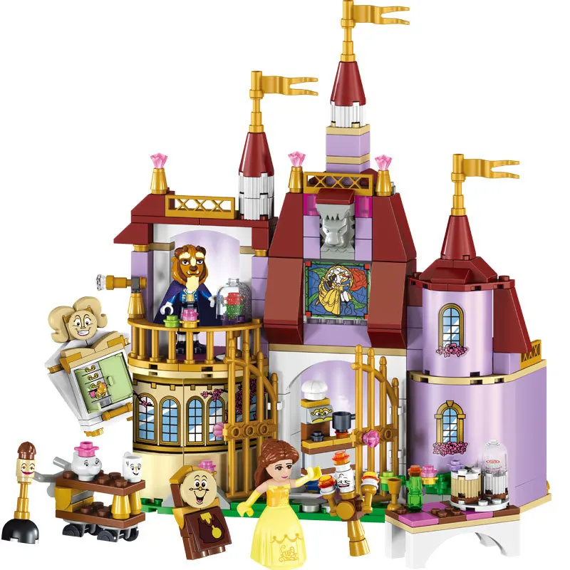 

Beauty and The Beast Princess Belle's Enchanted Castle 41067 Belle Figures Model Toys Girls Compatible Legoinglys Friends Gift