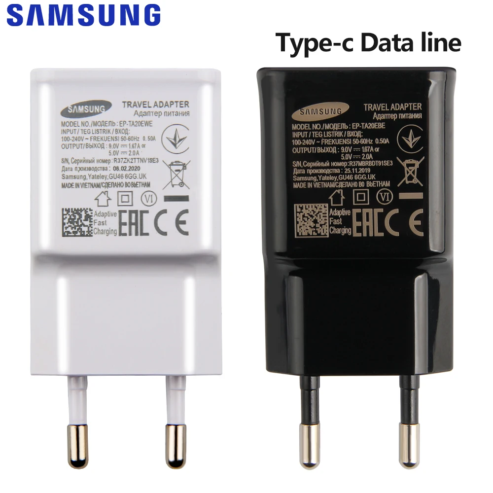 Samsung Original Charger Eu Adapter 9v2a For Samsung Galaxy S9plus S8 G9500  Note8 9 C7 Pro C7010 C9 Pro A8 A7 Type-c Cable - Mobile Phone Chargers -  AliExpress