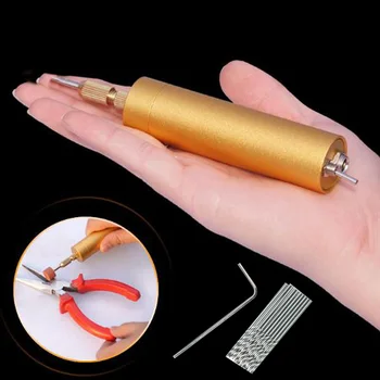 

DC 5V DIY Mini Micro Small Electric Aluminum Hand Drill For Motor PCB + 10 Bits