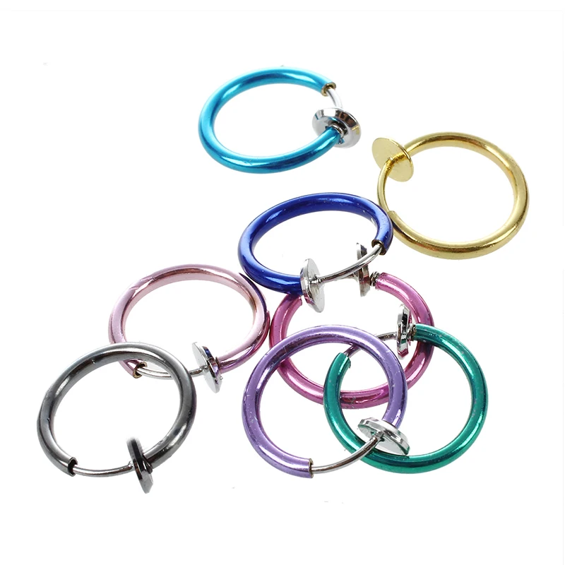 8 лотов смешанные цвета клип поддельные панк нос ухо живота кольца | Украшения и