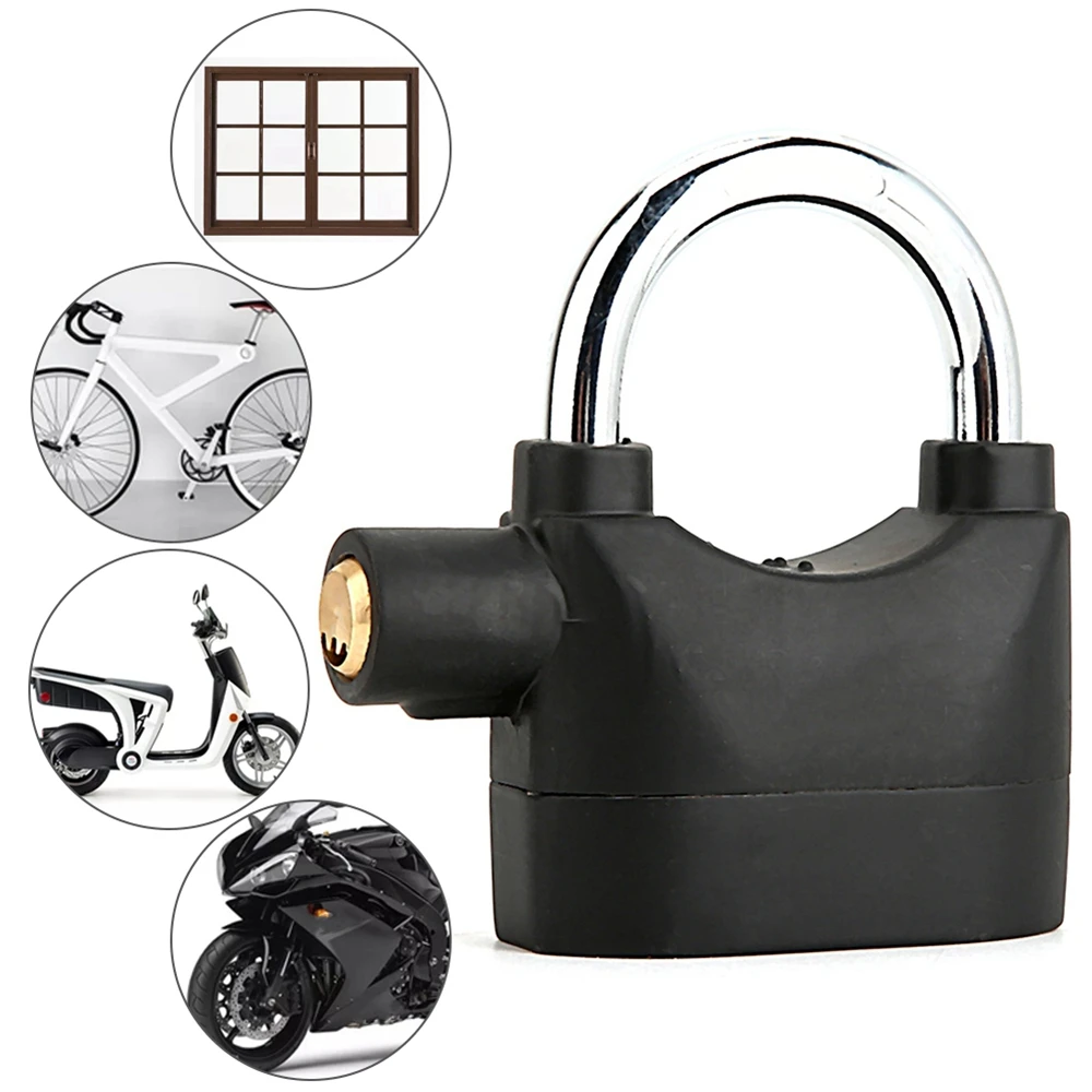 Waterproof Smart 110dB Siren Alarm Padlock Alarm Lock For Motorcycle Bike Bicycle Doors Windows Security door handle alarm