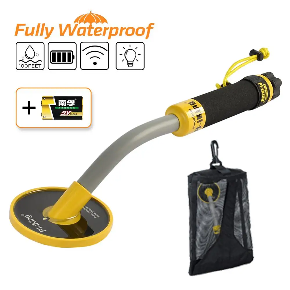 

New Arrival PI-IKing Pulse Induction 750 Underwater PinPointer 30M Fully Waterproof Metal Detector with Vibration LED Indication