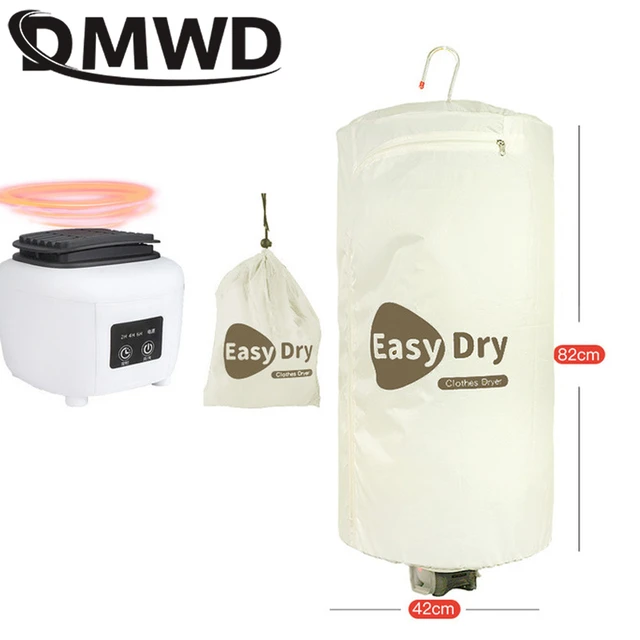 DMWD Portable Electric Clothes Dryer Mini Travel Folding Warm Air Baby  Cloth Drying Machine Heater Hanger