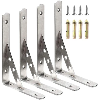 

Angle Gusset, Stainless Steel Support Angle Steel Joint Right Angle with Screw Fasteners, One Pack of 4 (300X150X4mm)