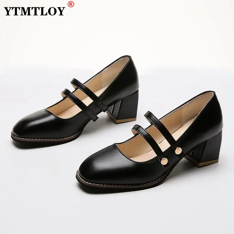 Plus Size 42 Women Patent Leather Dress Shoes Three Buckle Mary Janes