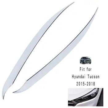 

EIDRAN For 2015 2016 2017 2018 Hyundai Tucson Chrome Plated Head Light Lamp Headlight Cover Trim