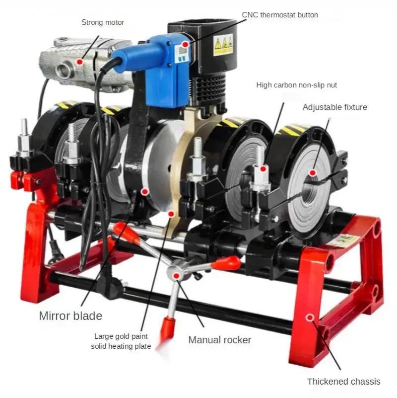 160 Manual Single and Double Column Hot Melt Machine Butt Welding Machine Pe Butt Welding Pipe Hot Melt Machine 3