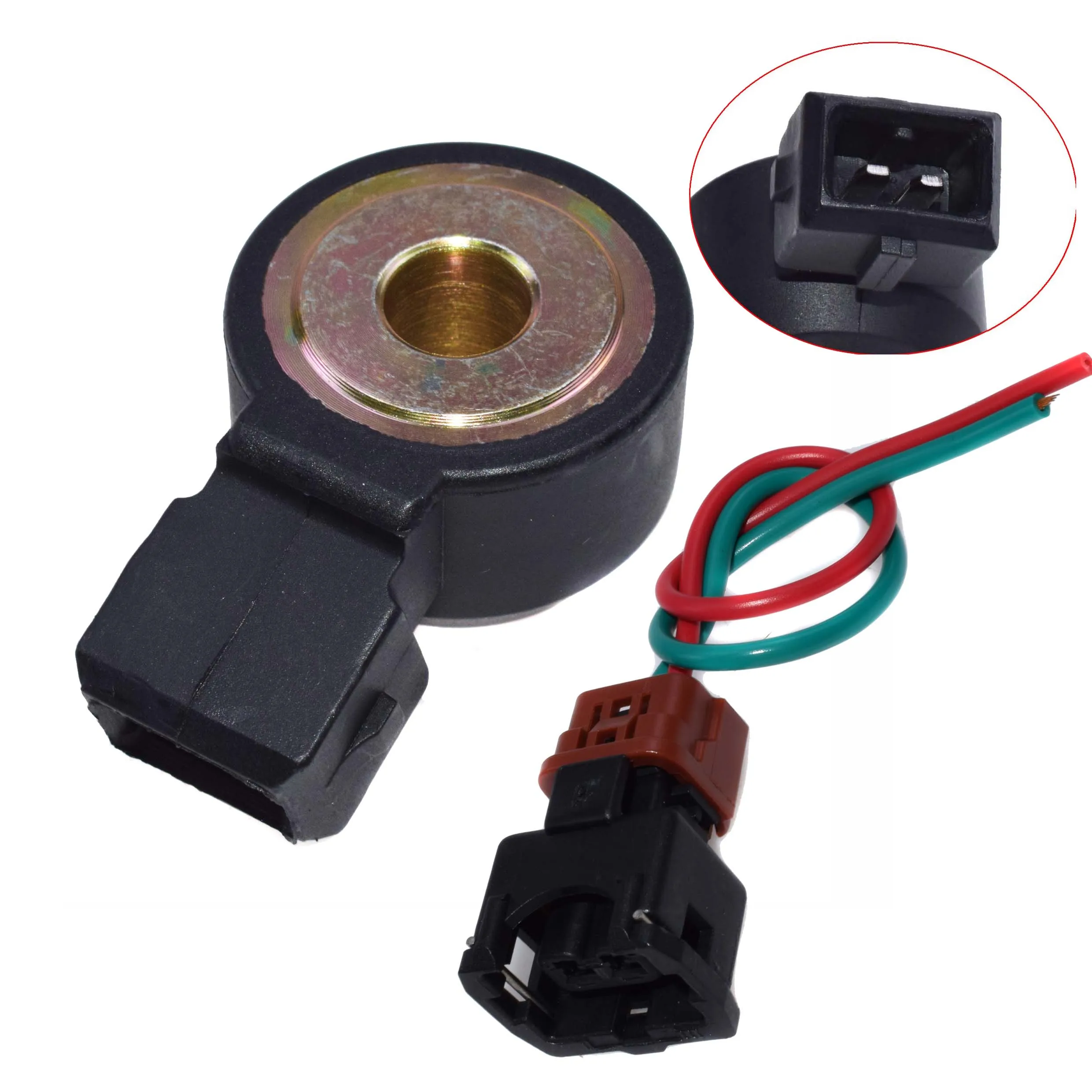 Sensor Connector Kit Датчик стука и разъем жгута проводов для Nissan, Infiniti Mercury Altima Pickup Frontier Maxima Quest OE#2206030P00 - Цвет: Sensor Connector Kit