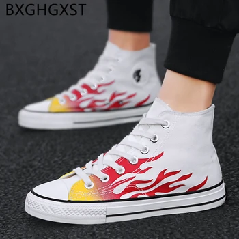 

Summer Shoes Men Brand Fashion High Top Sneakers Canvas Shoes Men 2020 Designer Skate Shoes Men Casual Zapatillas Hombre Buty