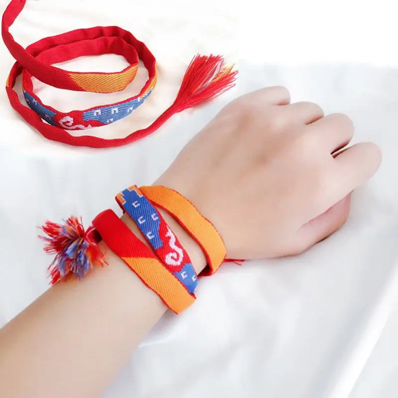 Japanese Comics Jewelry Cosplay Kumihimo Handmade Lover Friendship Your Name Bracelet Ribbon Hair Lucky Charm Jewelry 1Pc