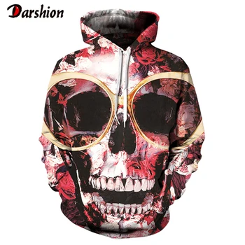 

3D Ghost Fire Skull Print Sweatshirts Women Men 3D Hoodies Sweatshirt Hip Hop Pullover Fashion Casual Autumn Winter Top
