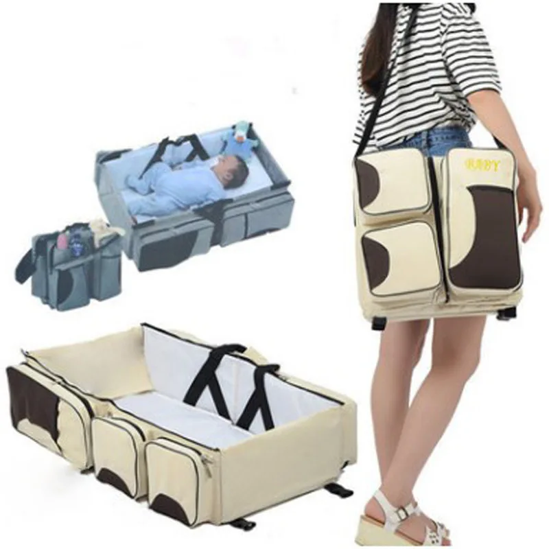 

Foldable Crib Bag Portable Maternal and Child Package Multi-function Large Capacity Mummy Bag Out of The Portable Travel Bed