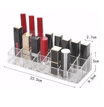 

1pc Lipstick Storage Box 24 Grid New Acrylic Transparent Makeup Organizer Cosmetic Display Stand Lipstick Holder Gift For Girl