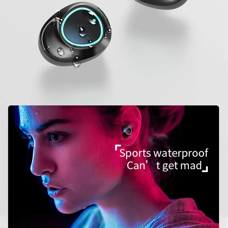 3000 мАч TWS наушники 9D стерео Bluetooth 5,0 беспроводные наушники IPX7 водонепроницаемые наушники светодиодный дисплей с микрофоном сенсорной клавишей