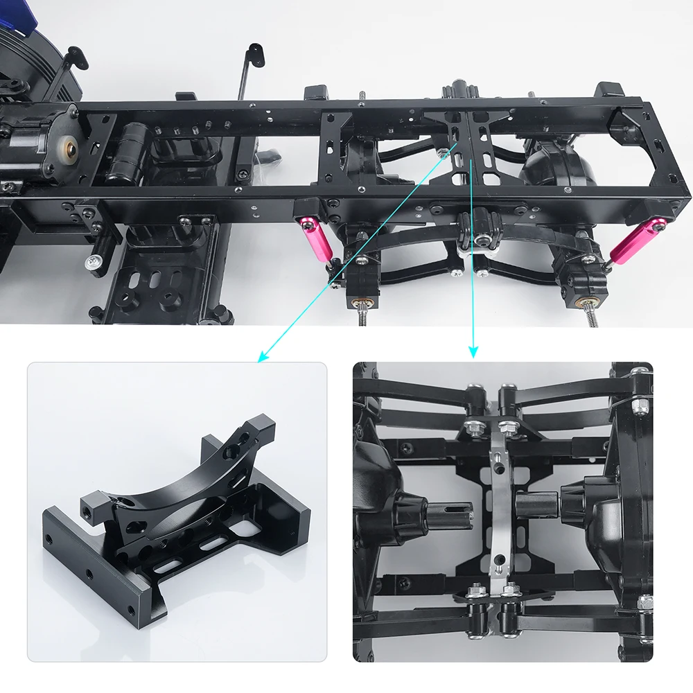 TRINOOD Tamiya Cross Beam Kit Metal Tail Beam Bumper Axle