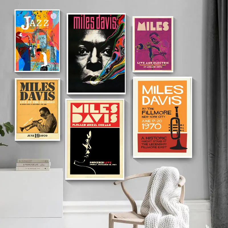 Miles Davis Canvas Poster | Jazz Poster Miles Davis | Miles