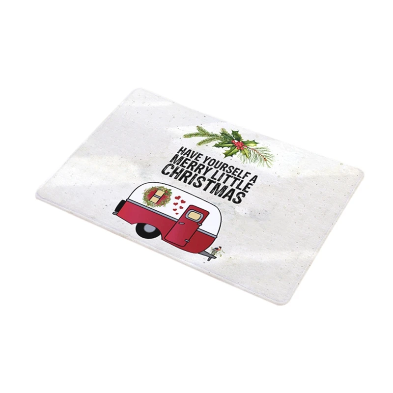 Doormat New Year Doormat Cute Warm House Printed Floor Mat for Home Welcome Doormats Indoor Home Carpets Decor 50x80CM navidad
