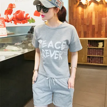 

Short Sleeve Women's Sleepwear Female Summer Girly Cute Korean Summer Thin Pajamas Ms. Tracksuit Shorts