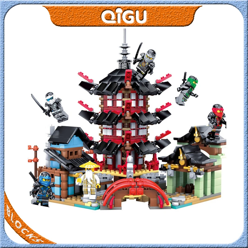 

737pcs Diy Ninja Temple of Airjitzu Ninjagoes Smaller Version Building Blocks Set Compatible with Legoinglys Toy for Kids Bricks