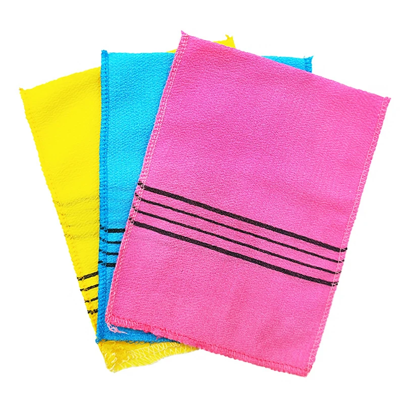 3pcs Double sided Towel Korean Exfoliating Body Scrub Shower Towel