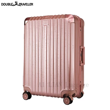 

Aluminum frame suitcase on wheels travel trolley luggage bag 20/22/24/26 inch luggage set Silver carry on cabin suitcase rolling