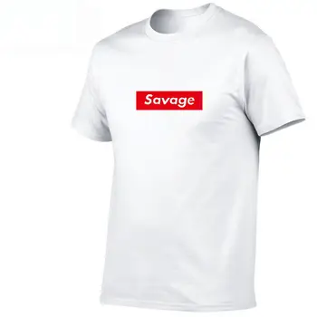 

2019 Mens t shirts Savage T Shirt Parody No Heart X Savage Mode Slaughter Gang ATL 100% Cotton short sleeved t-shirt