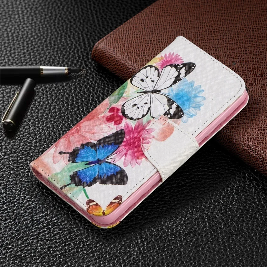 Cartoon Leather Flip Case For Huawei Y3 2017 Y5 2018 Y6 Pro Y7 Y9 Prime 2019 Nova 3i 4E 5i P Smart Wallet Cover Phone Bags Book huawei silicone case