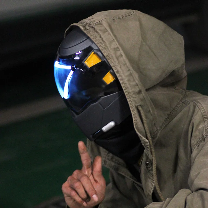 Overwatch Ana Amari Shrike Skin Masks With LED Light FRP Luminous Helmet Cosplay Ana Amar Costume Arylic Mask Without Battery