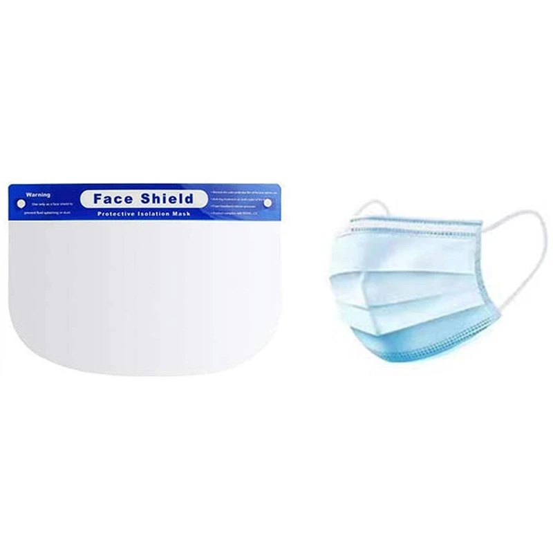 

Safety Face Shield Reusable Full Face Transparent Breathable Visor with Protective Clear Film Elastic Band