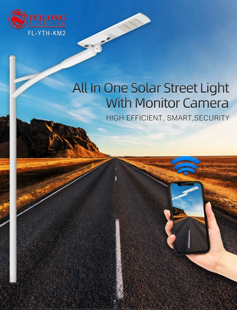 Lampe solaire intelligente avec WIFI 4G lifepo4, éclairage de rue et de contrôle, avec caméra CCTV, pour jardin et route, dernière version
