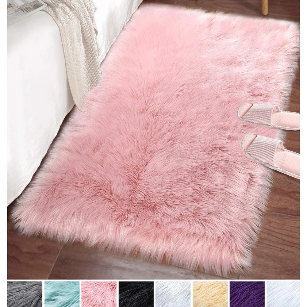 

Soft Fluffy Area Rug for Bedroom Bedside Living Room Carpet Nursery Washable Floor Carpet