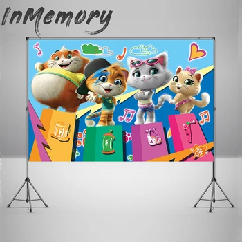 

44 Gatti Cats Photography Backdrops Music Baby Shower Birthday Party Background Kids Newborn Vinyl Photo Studios Props