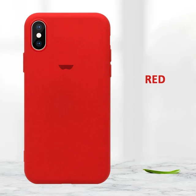 Red Официальный жидкий силиконовый чехол для iPhone 11 Pro Max XR XS X 8 7 Plus, мягкий чехол для iPhone 6S 6 Plus, чехол с логотипом - Цвет: Red