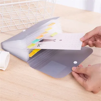 

Plastic A6 File Folder File Organizer File Expanding Wallet 13 Pockets Bill Folder Paper Holder Multi-function Office Supplies