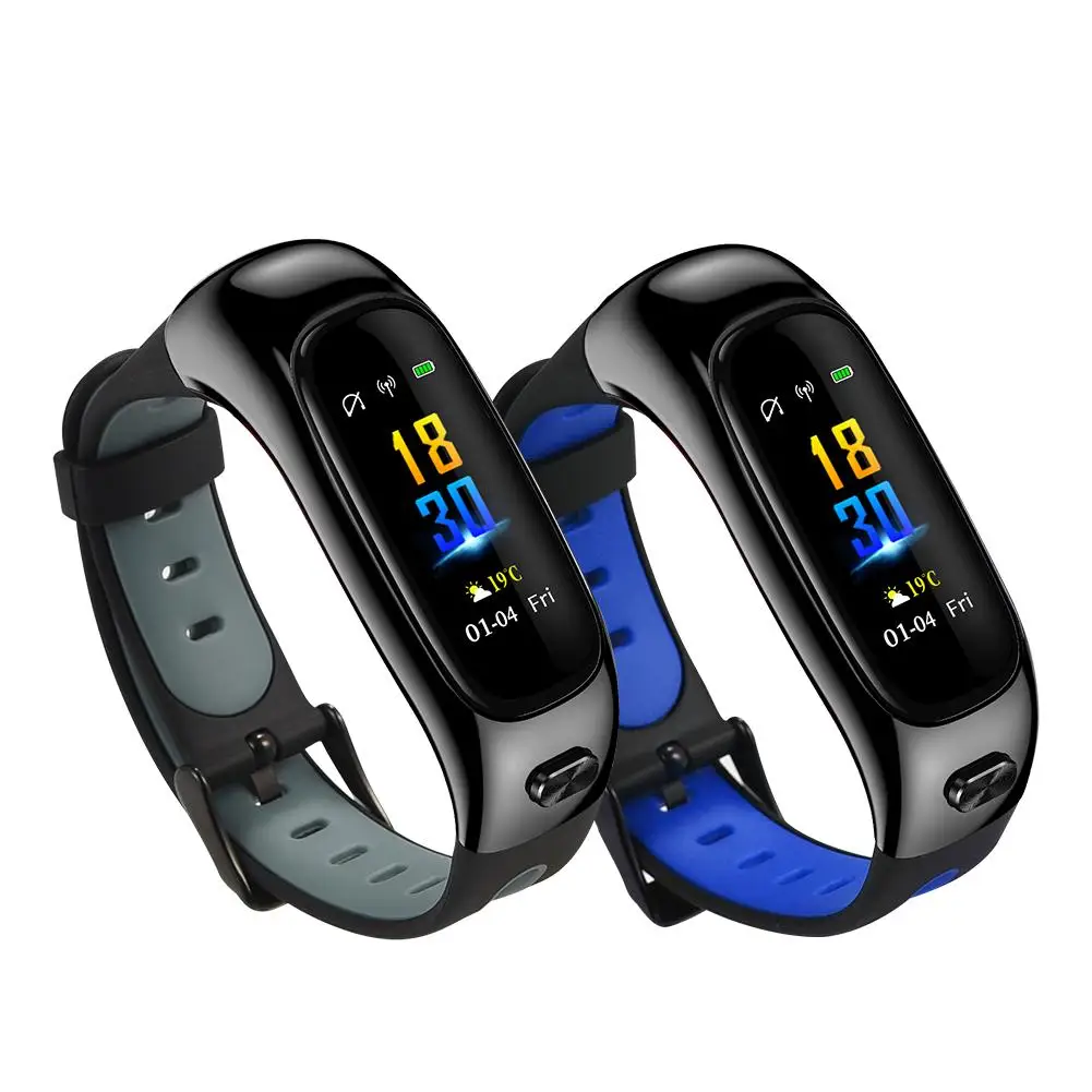 S1 Smart Bracelet Bluetooth Headset Two-in-One Talking Heart Rate Exercise Pedometer Multifunction Waterproof Bracelet Black