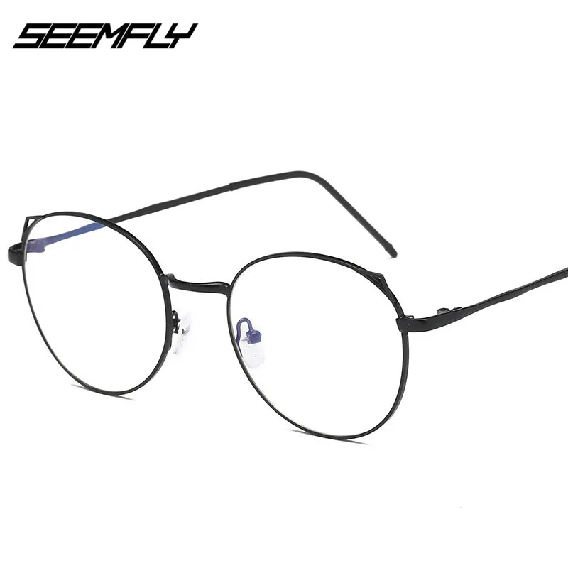 SEEMFLY пресбиопические очки прозрачные диоптрийные металлические женские оптические очки овальные очки для чтения оптические очки 0to 4