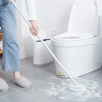 

Long Handle Floor Sponge Brush 180 Rotated Stiff Bristle Hand-Held Cleaner Bath Ceramic Tile Bathroom Toilet Wash Cleaning Tool