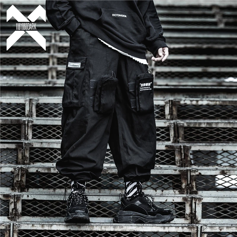 

11 BYBB'S DARK Hip Hop Tactics Cargo Pants Men Harajuku Streetwear Joggers Pant Harem Loose Pocket Design Trousers Male XN33